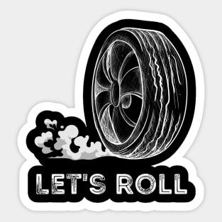 Lets Roll Car Tyre Design Sticker